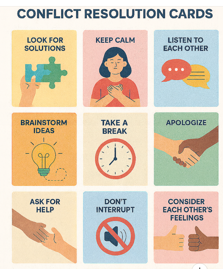 Problem-Solving & Conflict Resolution Card | SEL Cards for Kids | Digital Download